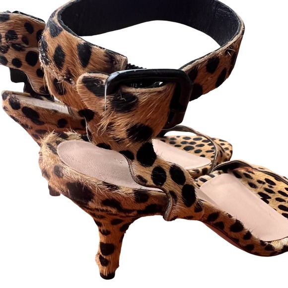 Loeffler Randall Reina Cheetah Ponyhair Heels Size 6.5 - Picture 7 of 10